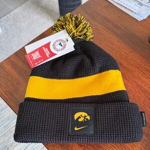 Nike Black and Gold Pom Beanie